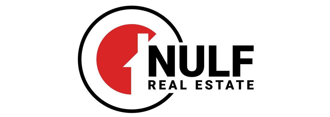 black red and white logo for Nulf Real Estate