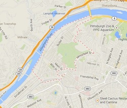 Boundary Map of Lawrenceville, Pittsburgh
